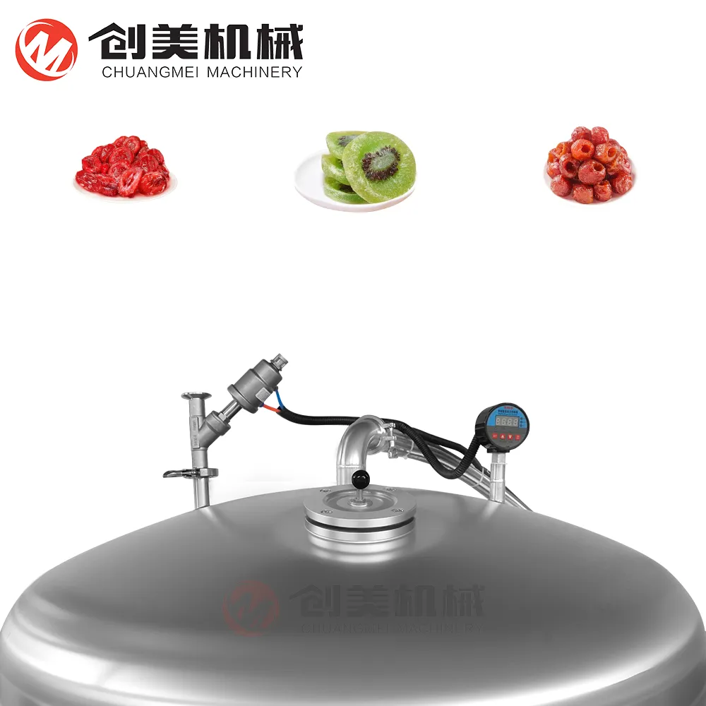 Programmable Vacuum Impregnation Machine for Uniformly Absorbing Syrup from Fruits and Dates - Vacuum Melting Kettle - foodmachtech